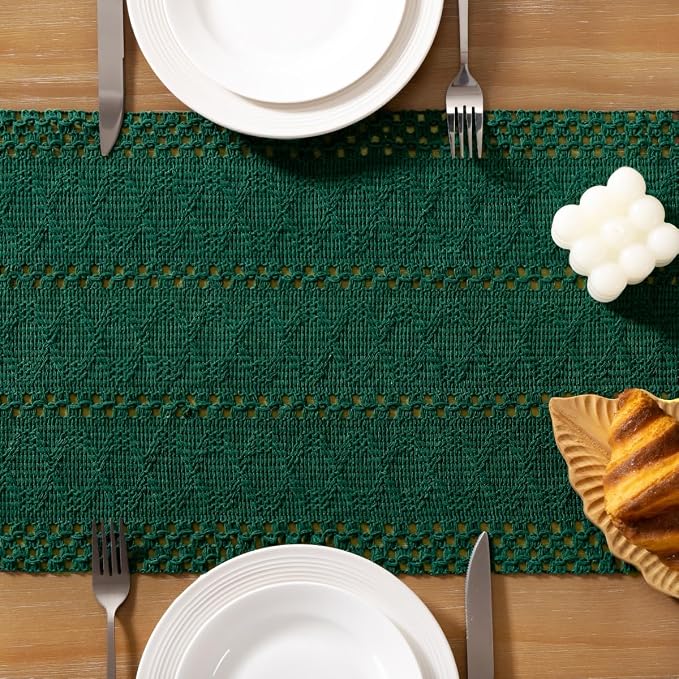 Boho Table Runner Summer Farmhouse Rustic Dining Dresser Scarf Home Decor | - Image 5