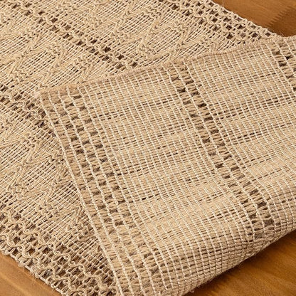 Burlap Boho Table Runner Farmhouse Jute Bamboo Table Runner 12x36 Inch | Small - Image 5
