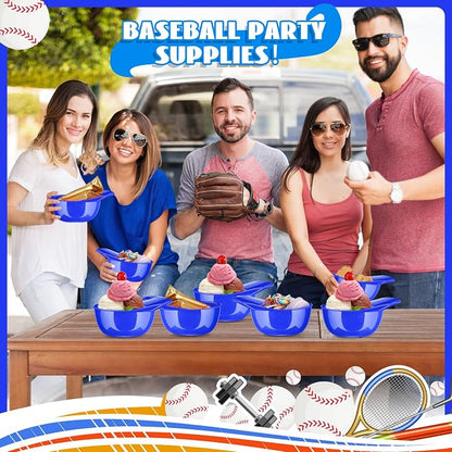 Ice Cream Dessert Baseball Cap Bowls Baseball Helmet Snack Bowl 8 oz Mini Party - Image 2