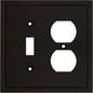 Modern Edge Decorative Wall Plate Switch Plate Outlet Cover, Durable Solid Zinc Alloy (Toggle/Duplex, Matte Black)