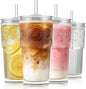 KEMORELA 20oz Ribbed&Floral Iced Coffee Cups by KEMORELA