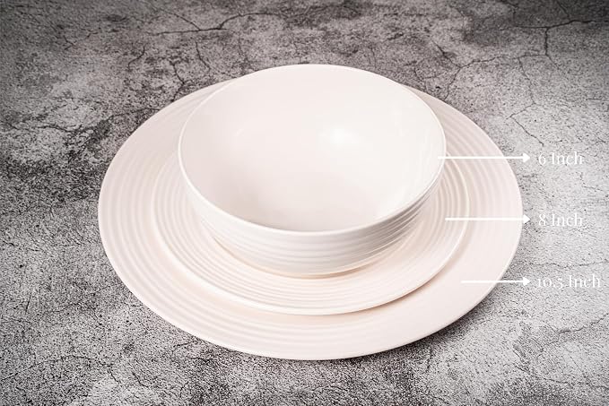 New Bone China 12 Piece Dinnerware Set, Santorini Collection, Daily Use China - Image 8