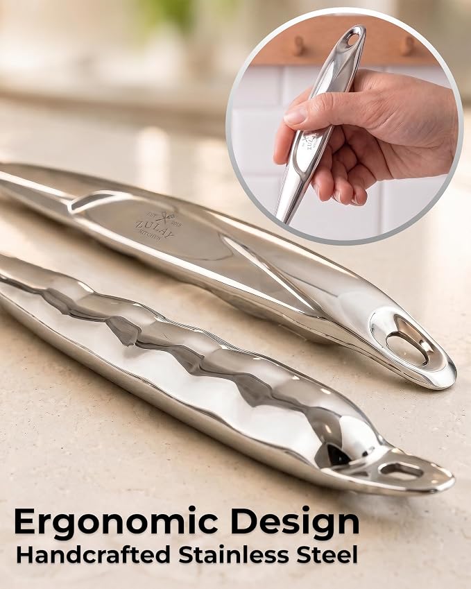Zulay Kitchen Stainless Steel Pasta Spoon | 12” Spaghetti Server - Image 6