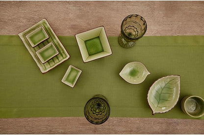 Solino Home 100% Pure Linen Table Runner Avocado Hemstitch, 14 x 120 in | - Image 3