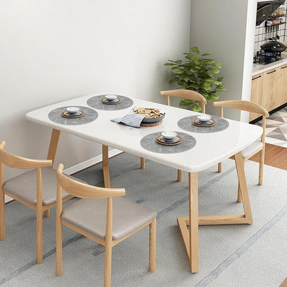 Homaxy Round Faux Leather Placemats and Coasters, Washable Dual-Side Table Mats, Wipeable Heat-Resistant Dining Place Mats for Outdoor and Indoor, Set of 8, Diameter 13 and 3.93 inch, Light Grey