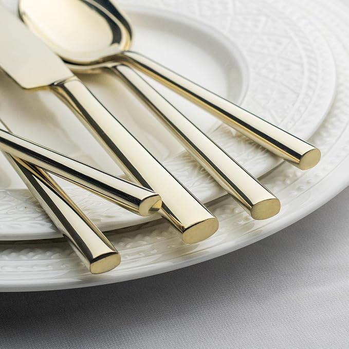 Alata Potter Champagne Gold 40-Piece Forged Silverware Set, Service - Image 3