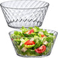 Amazing Abby - Bonita - 130-Ounce Plastic Serving Bowls (Set of 2), 10-Inch Clear Salad Bowl Set, BPA-Free, Shatter-Proof, Dishwasher-Safe, Stackable, Great for Salad, Fruit, Cereal, Snack, and More