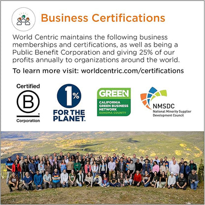 World Centric Compostable Plates 6" - Unbleached Plant Fiber. Grease Resistant - 250 Pack