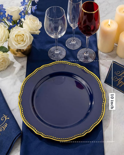 60pcs Blue Plastic Plates - Image 2