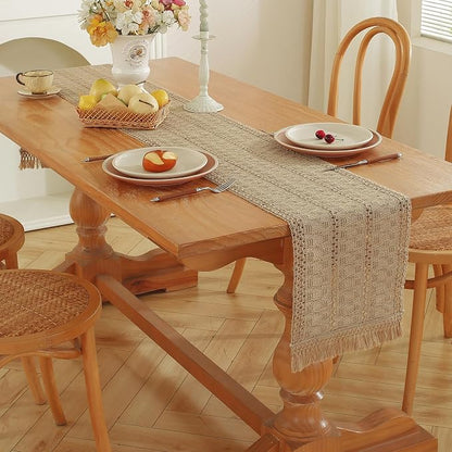 Burlap Boho Table Runner for Home Decor - Image 5