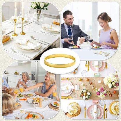 Gold Napkin Rings Bulk 100 Pack, Metal Napkin Rings - Image 7