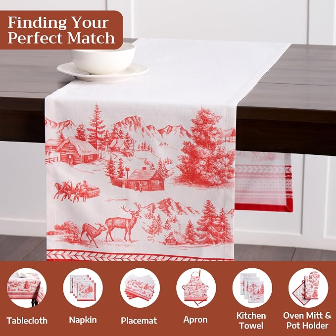 Maison d' Hermine Table Runner 100% Cotton 14.50" x 108" | Table Runners 108 - Image 4