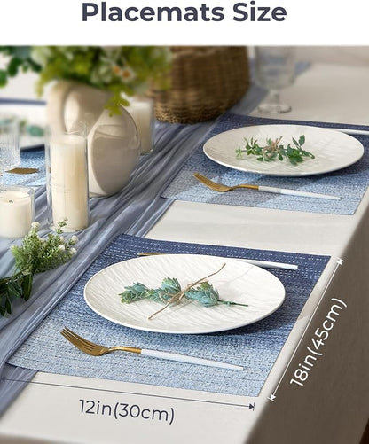 Leetaltree Gradient Blue Woven Placemats Set of 8 - Image 4