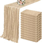 YMHPRIDE 12 Pack Cheesecloth Table Runner 35x120in Beige Table Runner | Boho by YMHPRIDE