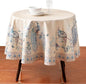 Maison d' Hermine Premium Table Cloth Round Table 100% Combed Cotton 70" Diameter Inches Tablecloth Reusable Decorative for Dining Room, Home, Party, Festive & Wedding - Peacock Utopia - Sandy Beach