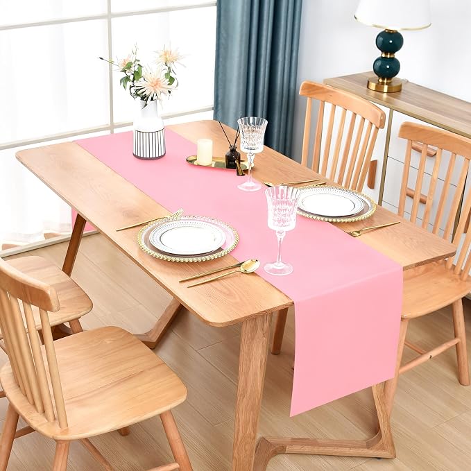 Wolkemer Farmhouse Pink Table Runner Dining Table Runners 72 Inches Long | - Image 2