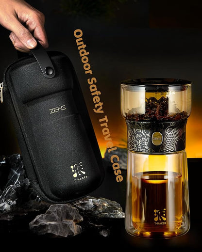 ZENS Glass Infuser Teapot, Cool One Touch Tea Maker - Image 7