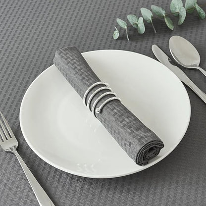 maxmill Cloth Napkins Weaved Texture Pattern Soft Comfortable and Luxury Serviette for Restaurant Family Dinners Weddings Parties and Banquets Set of 4 Pieces, 20 x 20 Inch Charcoal Gray