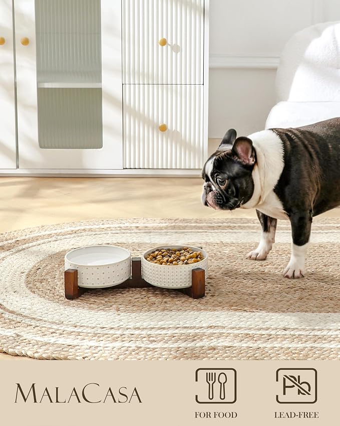 MALACASA Dog Bowl Set, Ceramic Bowls - Image 3