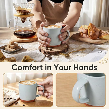 E-far Ceramic Coffee Mug Set of 4, 12oz Stoneware Coffee Cup - Image 6