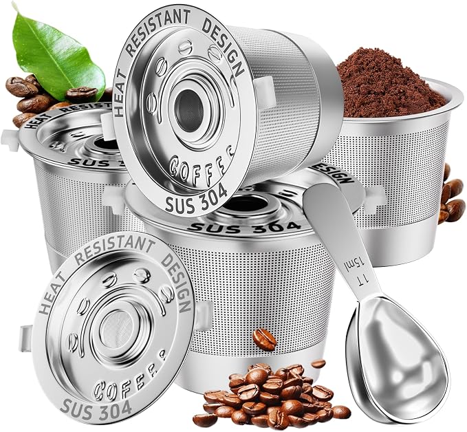 4 Pack Reusable K Cups Coffee Pods by Nessus