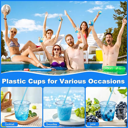KesaPlan 50 Pack 12 oz Blue Plastic Party Cups - Image 6