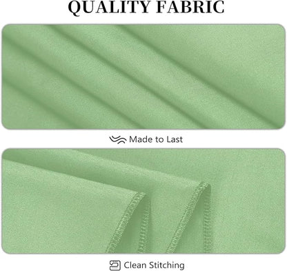 8 Pack Sage Green Tablecloth 60 x 102 Inch Rectangular Table Cloth for 6 Foot Rectangle Tables, Wrinkle Resistant Washable Polyester Fabric Table Covers for Wedding Party Banquet Buffet and Camping