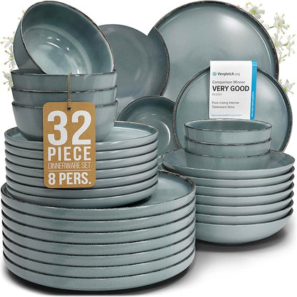 32 Piece Stoneware Dinnerware Set by PURELIVING
