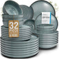 32 Piece Stoneware Dinnerware Set by PURELIVING