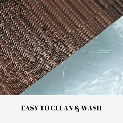 Placemats Set of 12 Vinyl/Plastic Woven Place Mats for Kitchen Table Indoor/Outdoor Washable Placemat Wipeable Dining Table Mats (Ombre Brown Black,12)
