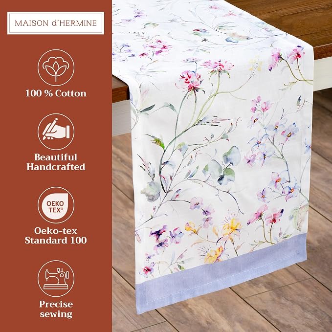 Maison d' Hermine Table Runner 100% Cotton 14.50" x 72" | Table Runners 72 - Image 2