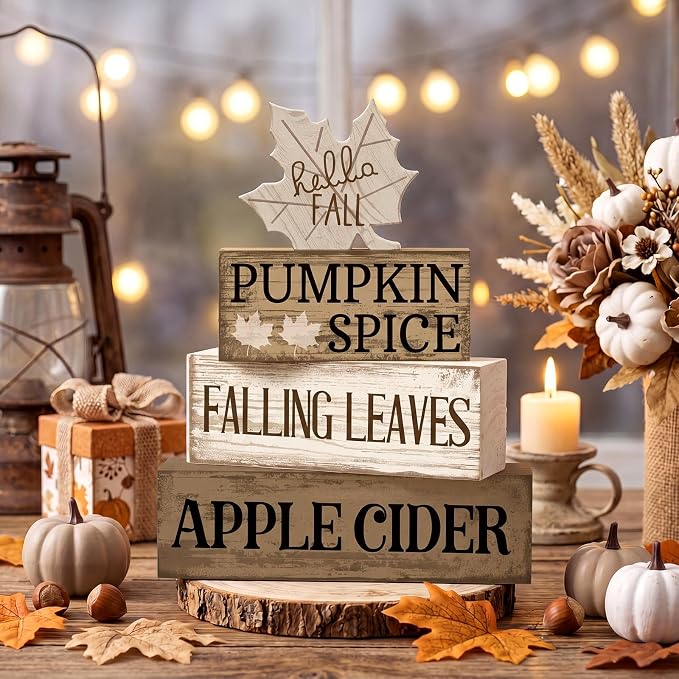 Moucuny 4 Pcs Neutral Fall Table Decor - Image 2