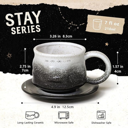 Jottings Ceramic Coffee Mug, Novelty Cappuccino Cup 7 oz, Stay | Funny Mug and - Image 4