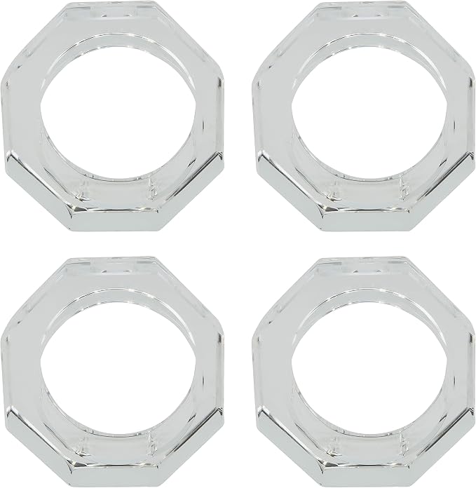 SARO LIFESTYLE Octagonal Crystal Glass Napkin Ring by SaroLifestyle