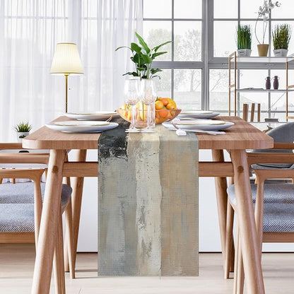 Emvency Table Runner, 13x72 Inch, Abstract Farmhouse Rustic | Oil Painting - Image 7
