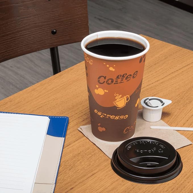 Karat 16 oz Paper Hot Coffee Cups Disposable, Leak-Resistant Double Poly-Lined - Image 4