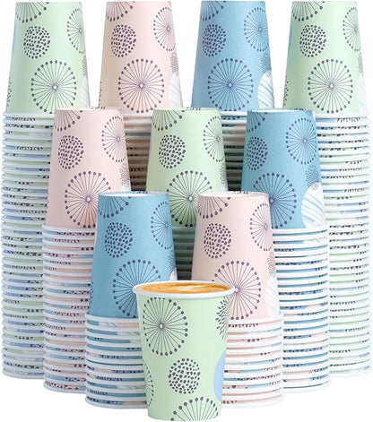 Clawsoff 300 Pack Paper Cups 8 oz, Disposable Coffee Cups 8 OZ（Colourful ） | by BuyNow