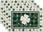Giwawa Lucky Clover Placemats Set of 4 for Kitchen Dining, St Patricks Day Shamrocks Buffalo Plaids Washable Linen Place Table Mat 12x18 Inches for Tabletop Holiday Party Picnic Decor