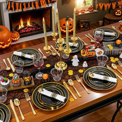 175PCS Black and Gold Plates - Image 4