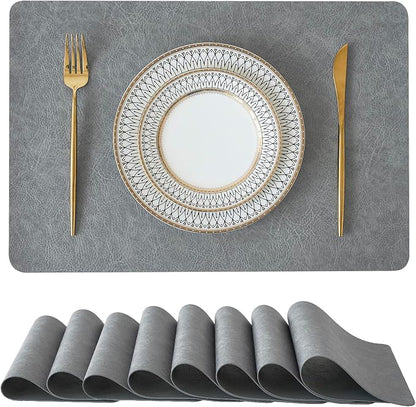Leetaltree Reversible Faux Leather Placemats Set of 8, 12x17 Inch by Leetaltree-ArtatEveryTable