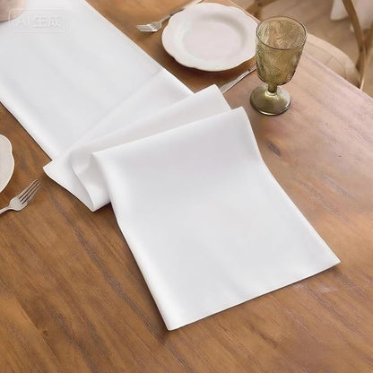 White Table Runner, Waterproof Washable Runners 108 Inches Long | Reusable - Image 3