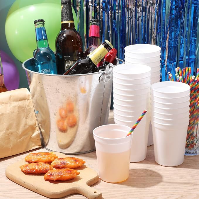 Yungyan 500 Pack 16 oz Stadium Cups Reusable Plastic Cups Blank Drink Stadium - Image 2