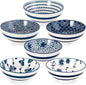 Foraineam 6 Pieces Blue and White Floral Rice Bowl Set 8 oz Japanese Style by Foraineam