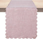 Pink Cotton Table Runner 13 x 72 in Long Farmhouse Scallop Style | Dresser by Winotic