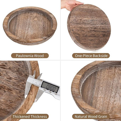 Hanobe Round Wooden Candle Holder Trays - Image 9