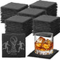 60 PCS Slate Coasters Black Square 4 Inch Bulk Rock, Blank Laser Engraving by DASSNANE