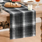Artoid Mode Black Grey Farmhouse Plaid Table Runner, Halloween Rustic Holiday by ArtoidMode