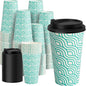 YEEHAW 16 oz Coffee Cups with Lids, 100 Pack | Heat & leak-proof paper by YEEHAW