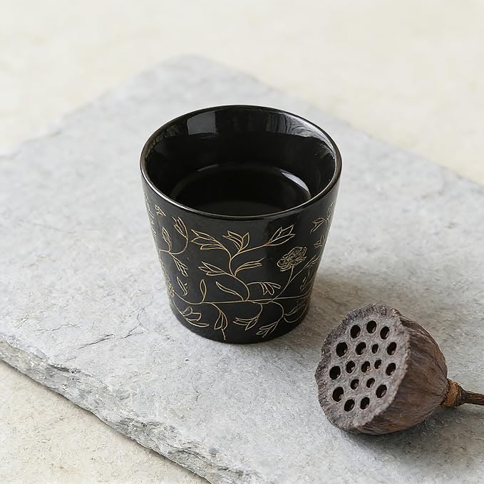 KEYDUACU Japanese Tea Set, Ceramic Tea Set, Plum Blossom Embossed, 6 Teacups - Image 6