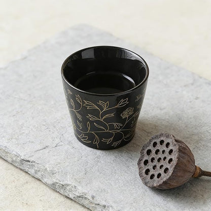 KEYDUACU Japanese Tea Set, Ceramic Tea Set, Plum Blossom Embossed, 6 Teacups - Image 6